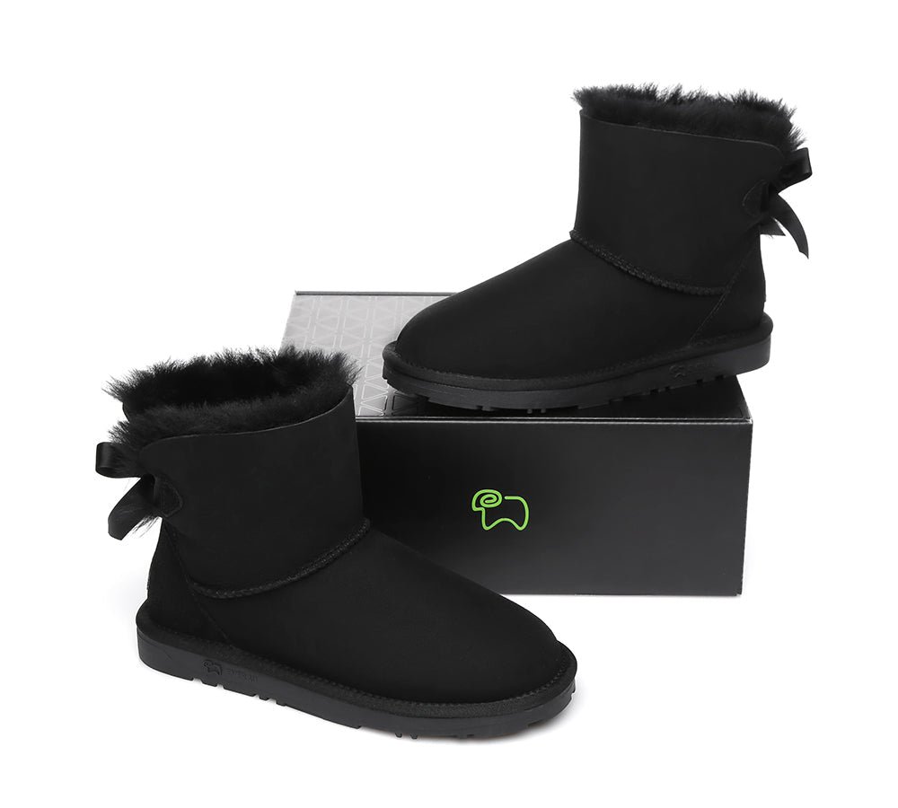 UGG Boots - Sheepskin Mini Back Single Bow Women Boots