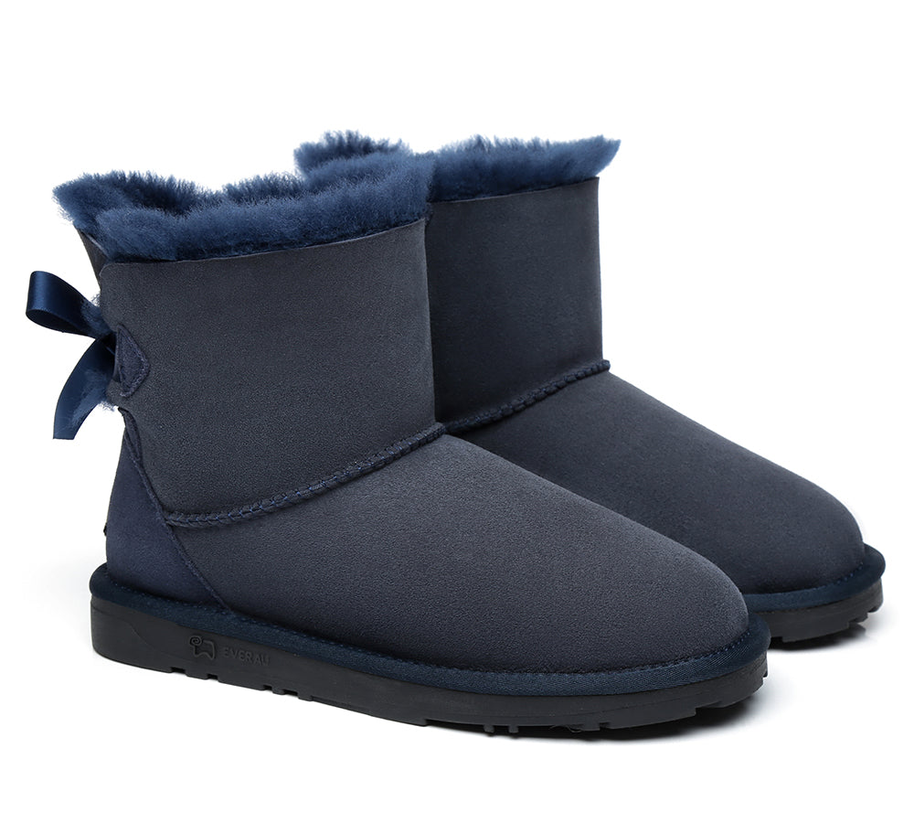 UGG Boots Women Sheepskin Wool Mini Back Single Bow Classic Boots Uggoutlet