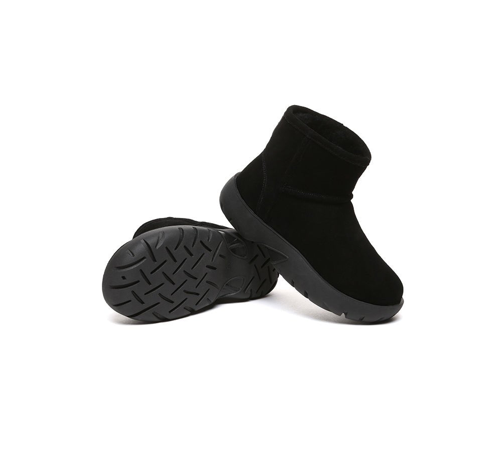 UGG Boots Sheepskin Wool Ankle Chunky Mini Classic Salma - UGG Boots - Black - AU Ladies 4 / AU Men 2 / EU 35 - Uggoutlet