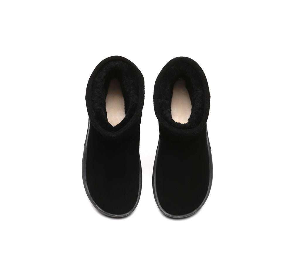UGG Boots Sheepskin Wool Ankle Chunky Mini Classic Salma - UGG Boots - Black - AU Ladies 4 / AU Men 2 / EU 35 - Uggoutlet