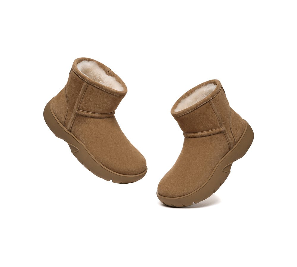 UGG Boots Sheepskin Wool Ankle Chunky Mini Classic Salma - UGG Boots - Chestnut - AU Ladies 4 / AU Men 2 / EU 35 - Uggoutlet