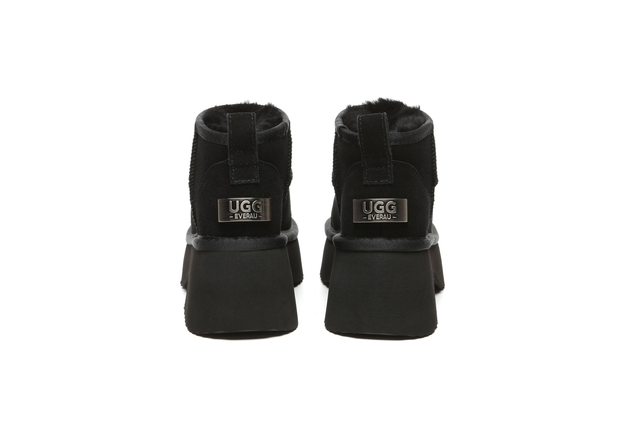 UGG Boots Sheepskin Wool Ankle Chunky Platform Ariel - UGG Boots - Black - AU Ladies 4 / AU Men 2 / EU 35 - Uggoutlet