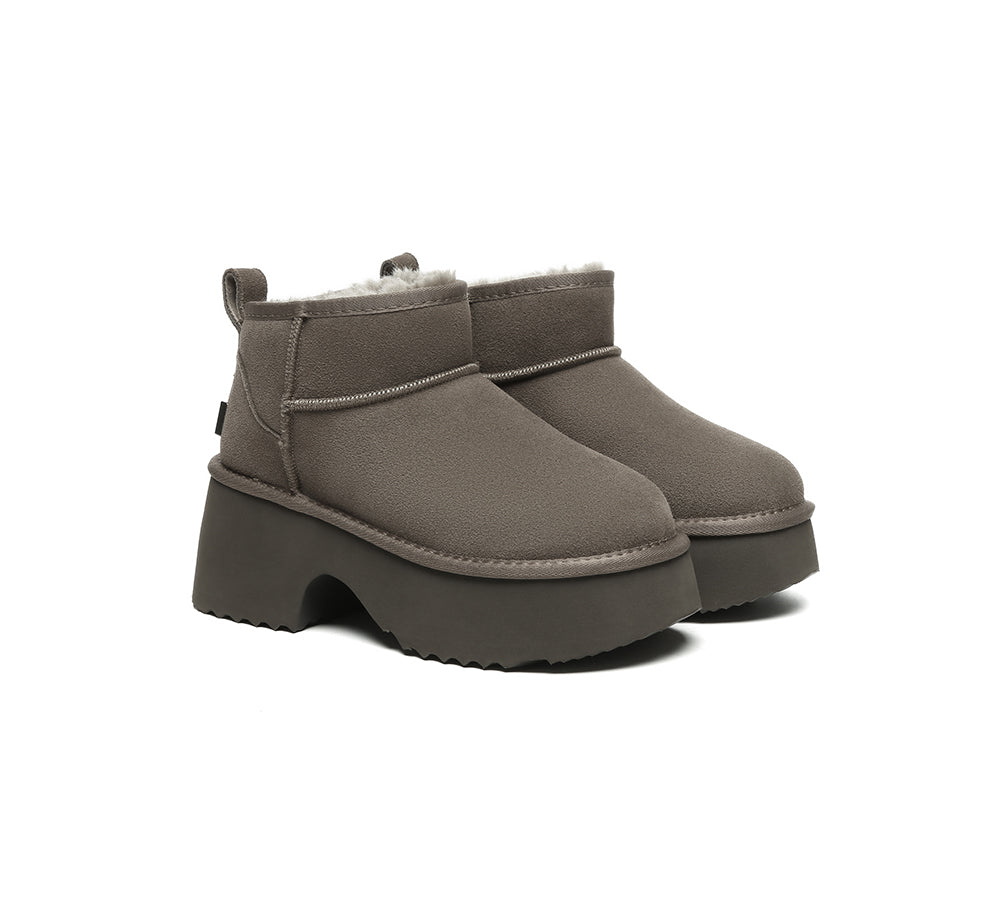 UGG Boots Sheepskin Wool Ankle Chunky Platform Ariel - UGG Boots - Walnut - AU Ladies 4 / AU Men 2 / EU 35 - Uggoutlet