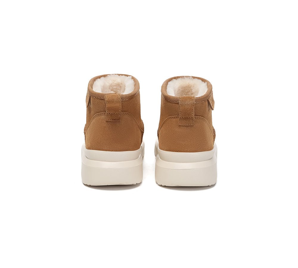 UGG Boots Sheepskin Wool Ankle Chunky Platform Harrison - UGG Boots - Beige White - AU Ladies 4 / AU Men 2 / EU 35 - Uggoutlet