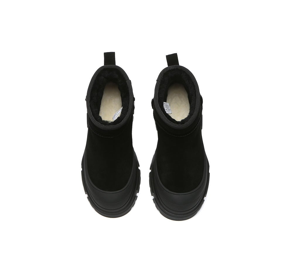 UGG Boots Sheepskin Wool Ankle Chunky Platform Mouni - UGG Boots - Black - AU Ladies 4 / AU Men 2 / EU 35 - Uggoutlet