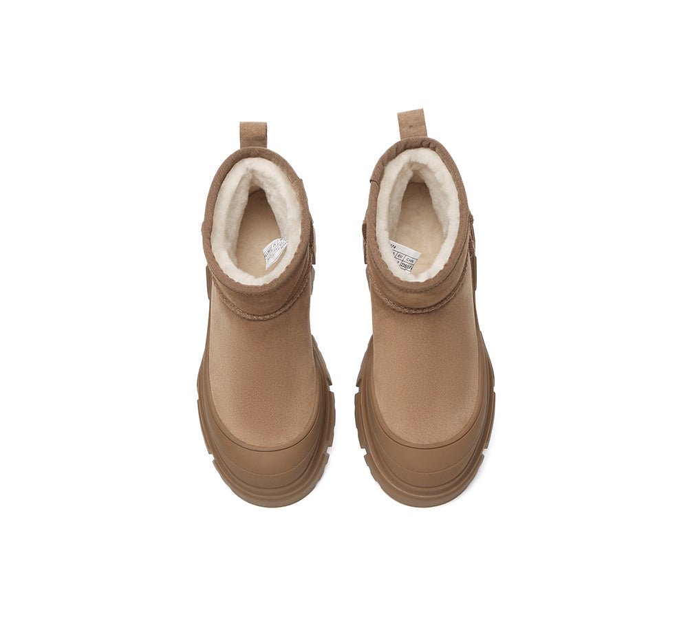 UGG Boots Sheepskin Wool Ankle Chunky Platform Mouni - UGG Boots - Chestnut - AU Ladies 4 / AU Men 2 / EU 35 - Uggoutlet
