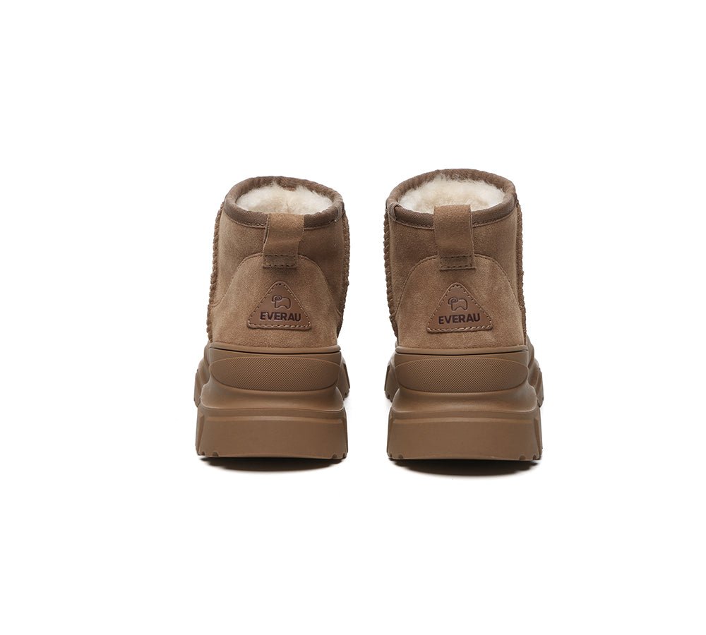 UGG Boots Sheepskin Wool Ankle Chunky Platform Mouni - UGG Boots - Chestnut - AU Ladies 4 / AU Men 2 / EU 35 - Uggoutlet