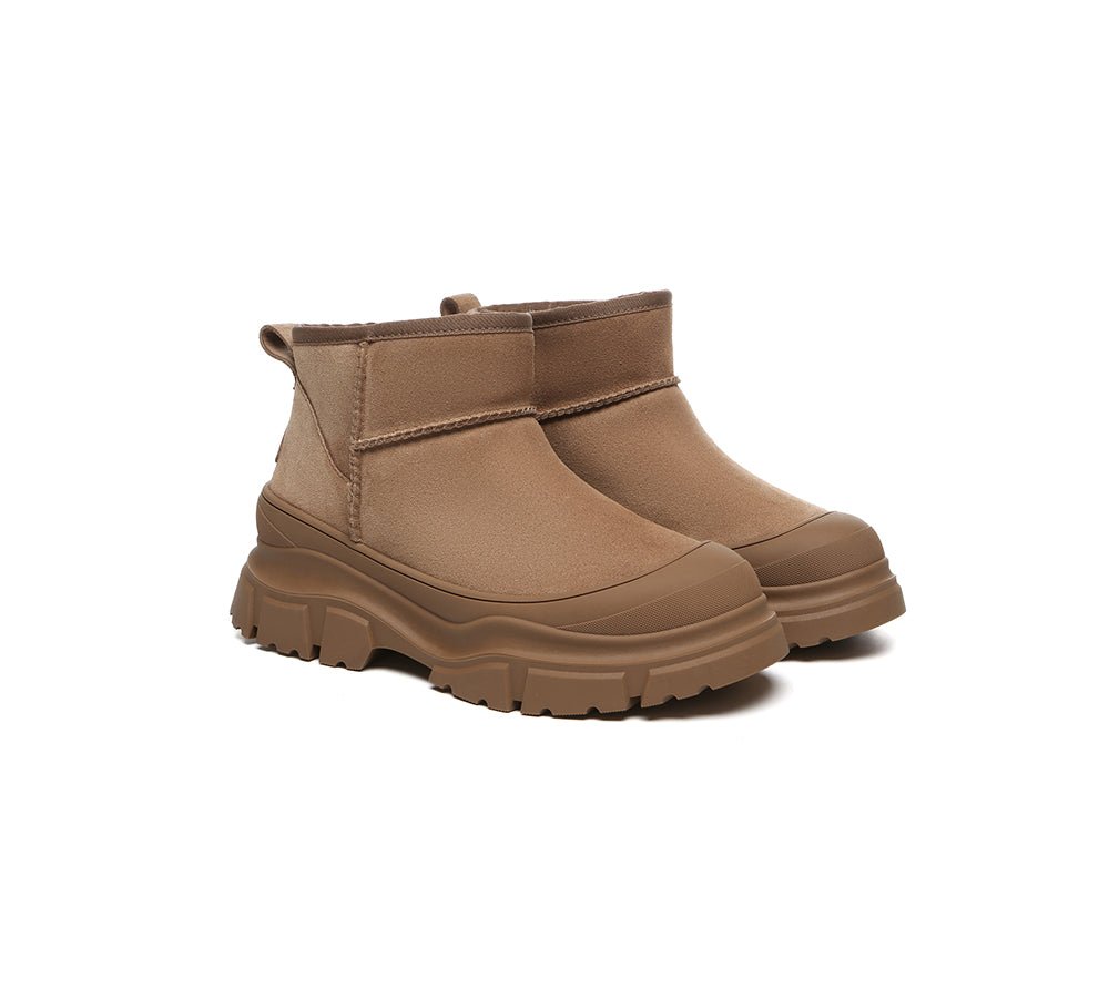 UGG Boots Sheepskin Wool Ankle Chunky Platform Mouni - UGG Boots - Chestnut - AU Ladies 4 / AU Men 2 / EU 35 - Uggoutlet