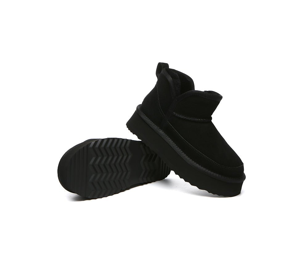 UGG Boots Sheepskin Wool Ankle Platform Vesper - UGG Boots - Black - AU Ladies 4 / AU Men 2 / EU 35 - Uggoutlet