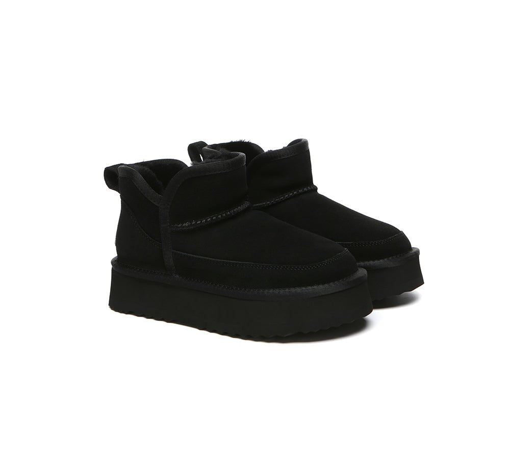 UGG Boots Sheepskin Wool Ankle Platform Vesper - UGG Boots - Black - AU Ladies 4 / AU Men 2 / EU 35 - Uggoutlet
