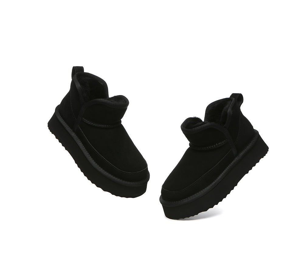 UGG Boots Sheepskin Wool Ankle Platform Vesper - UGG Boots - Black - AU Ladies 4 / AU Men 2 / EU 35 - Uggoutlet