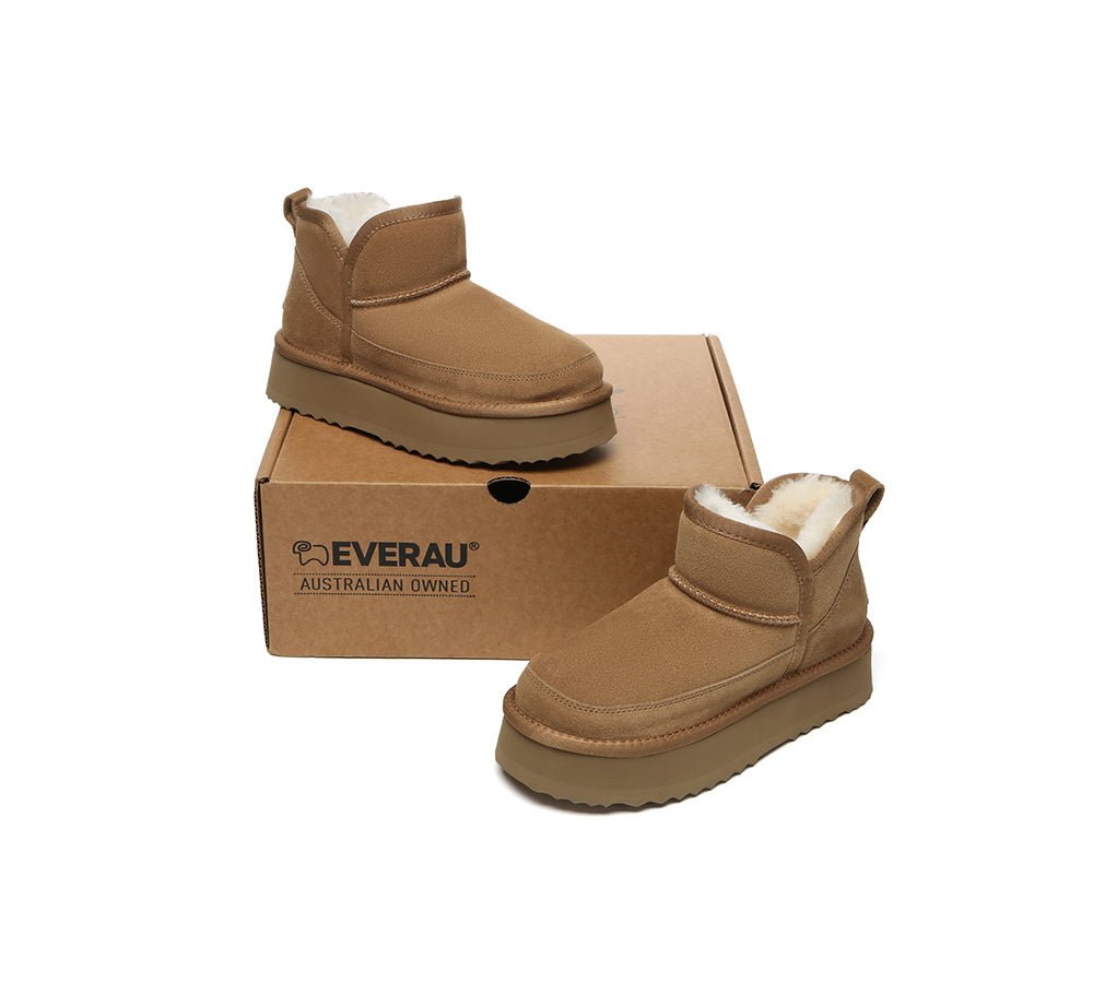 UGG Boots Sheepskin Wool Ankle Platform Vesper - UGG Boots - Chestnut - AU Ladies 4 / AU Men 2 / EU 35 - Uggoutlet