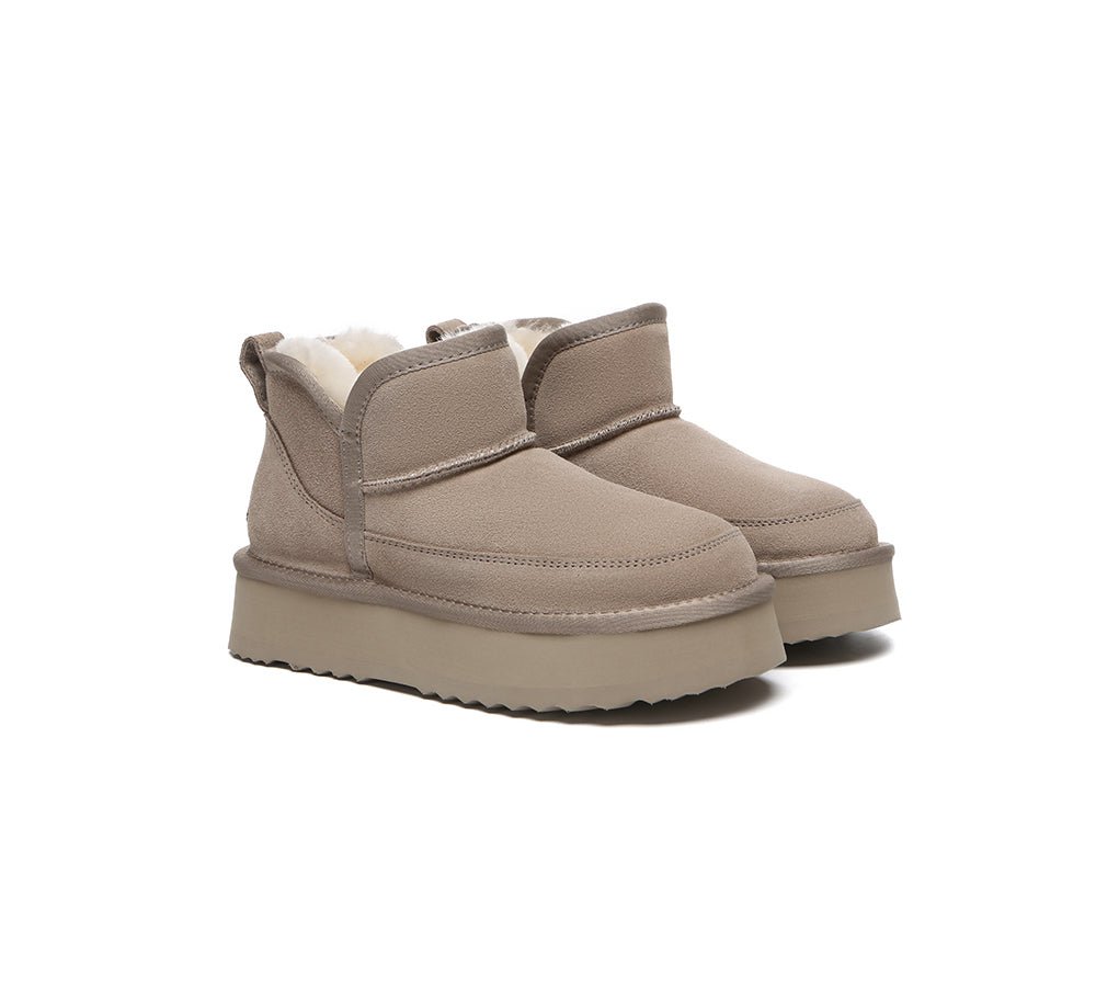 UGG Boots Sheepskin Wool Ankle Platform Vesper - UGG Boots - Sand - AU Ladies 4 / AU Men 2 / EU 35 - Uggoutlet