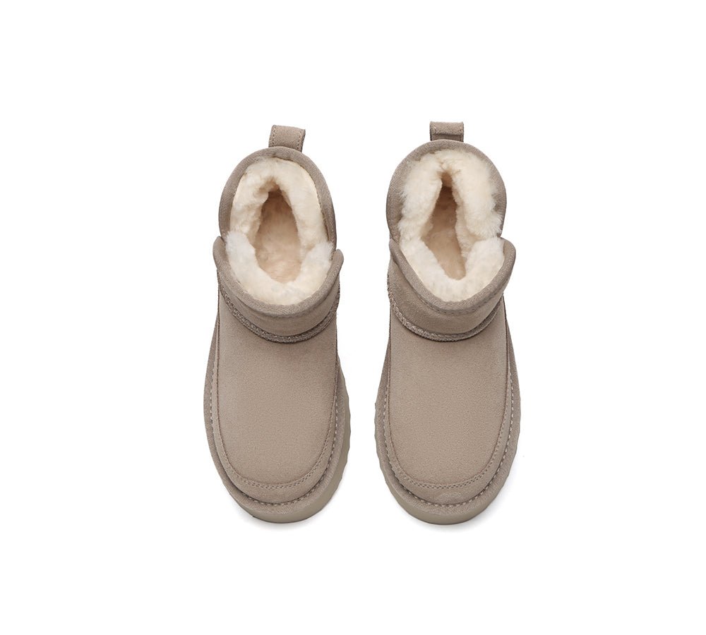 UGG Boots Sheepskin Wool Ankle Platform Vesper - UGG Boots - Sand - AU Ladies 4 / AU Men 2 / EU 35 - Uggoutlet