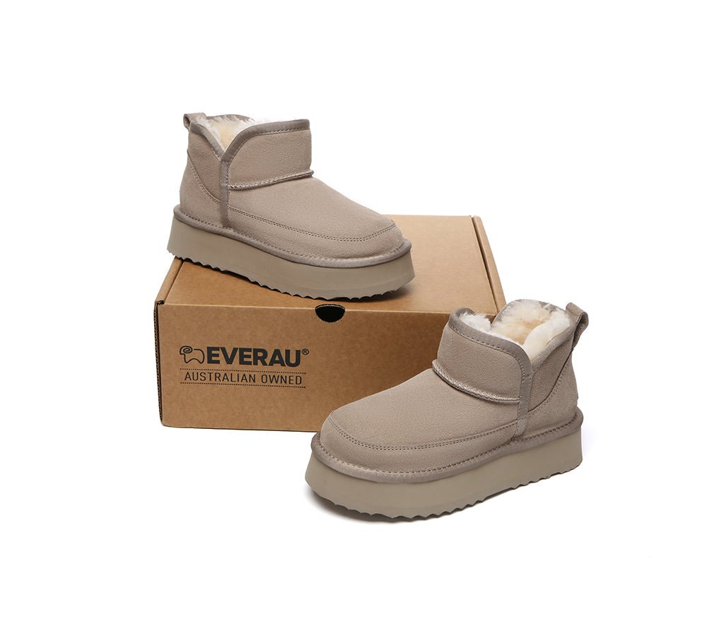 UGG Boots Sheepskin Wool Ankle Platform Vesper - UGG Boots - Sand - AU Ladies 4 / AU Men 2 / EU 35 - Uggoutlet