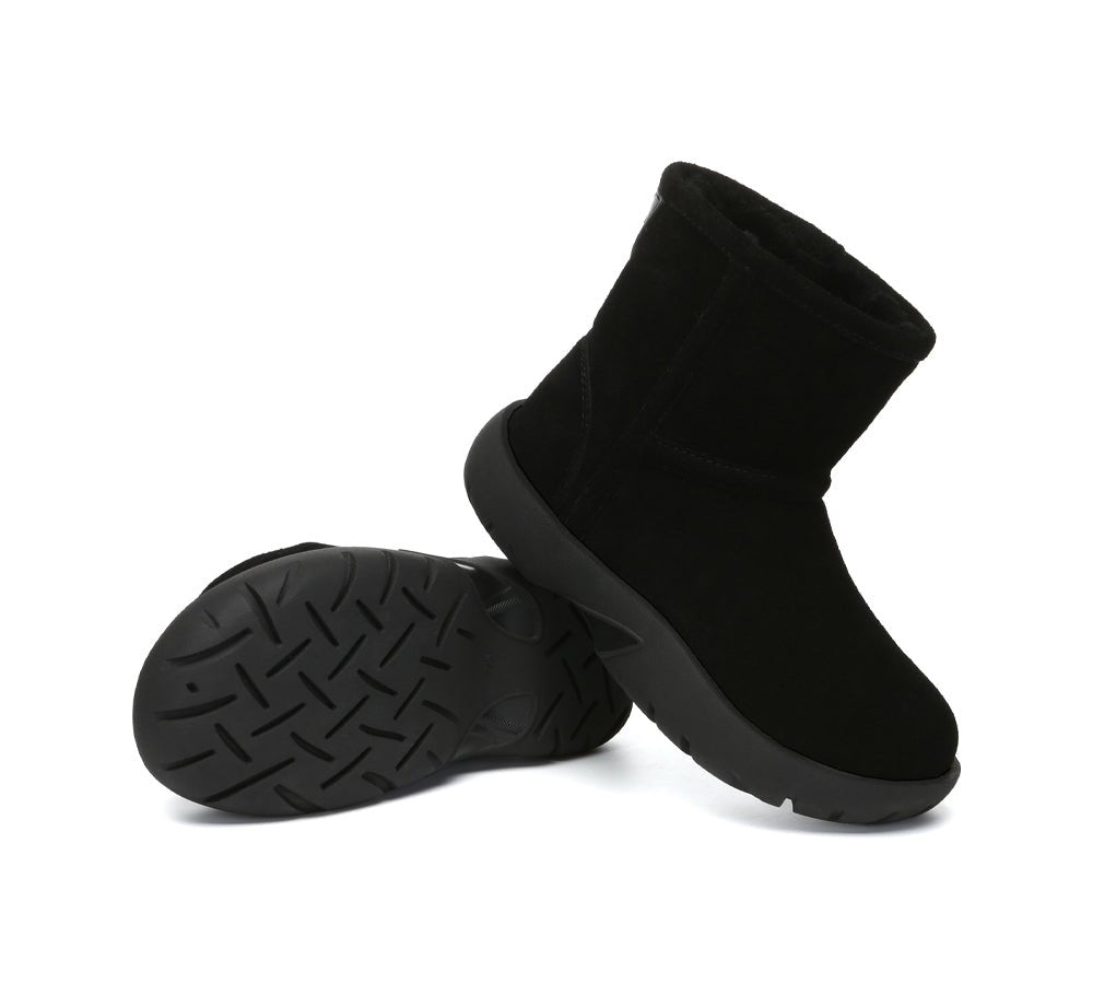UGG Boots Sheepskin Wool Mid Calf Chunky Short Classic Salma - UGG Boots - Black - AU Ladies 4 / AU Men 2 / EU 35 - Uggoutlet