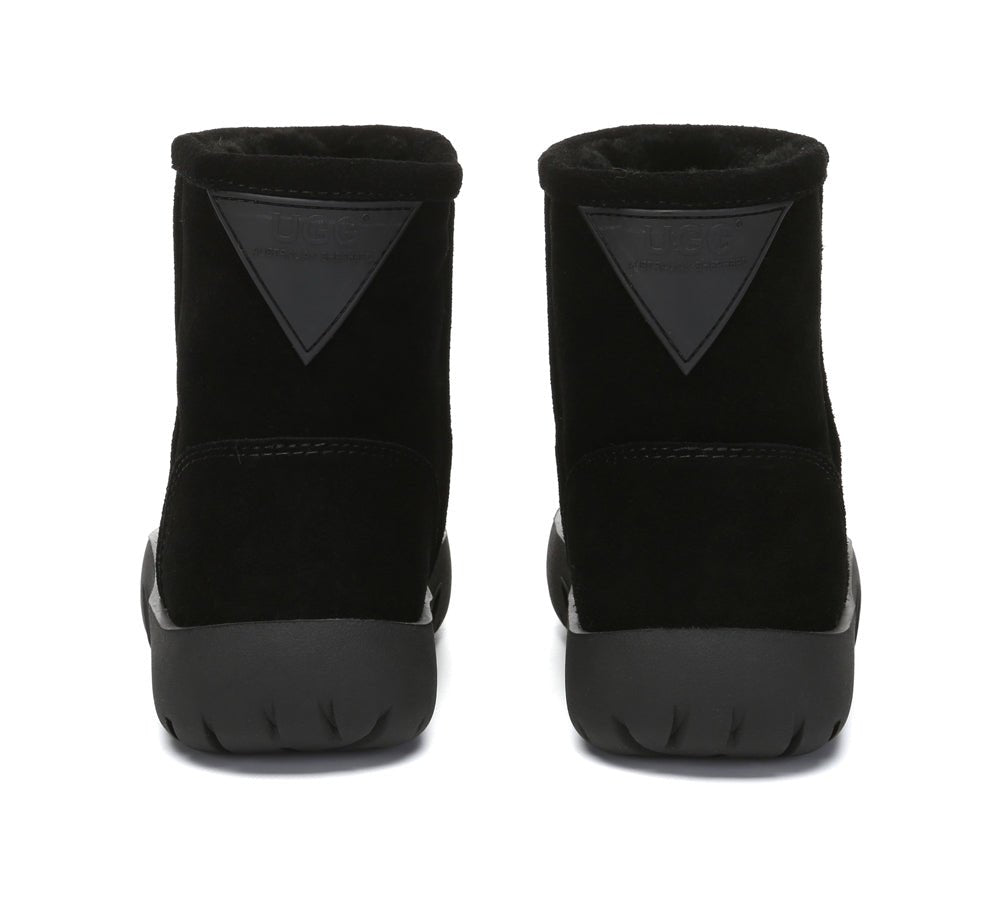 UGG Boots Sheepskin Wool Mid Calf Chunky Short Classic Salma - UGG Boots - Black - AU Ladies 4 / AU Men 2 / EU 35 - Uggoutlet