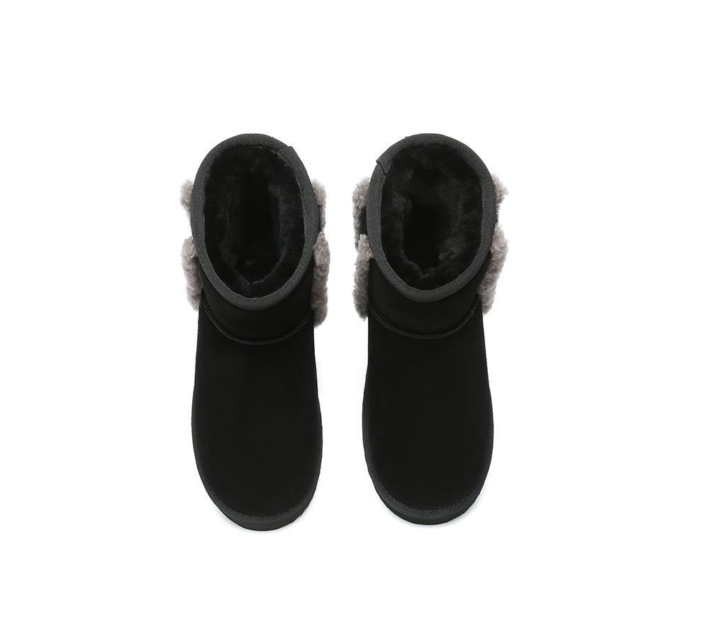 UGG Boots Sheepskin Wool Shearling Lined Ankle Mini Darby - UGG Boots - Black - AU Ladies 4 / AU Men 2 / EU 35 - Uggoutlet