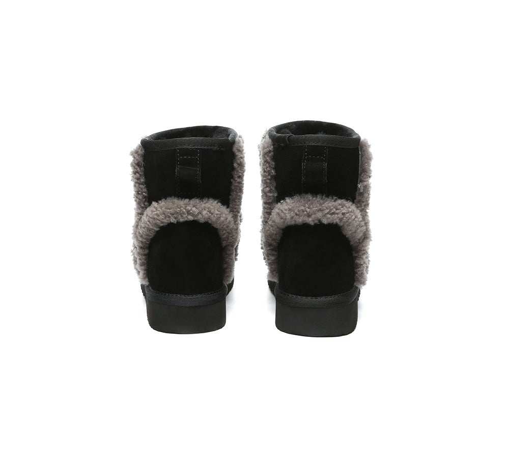 UGG Boots Sheepskin Wool Shearling Lined Ankle Mini Darby - UGG Boots - Black - AU Ladies 4 / AU Men 2 / EU 35 - Uggoutlet
