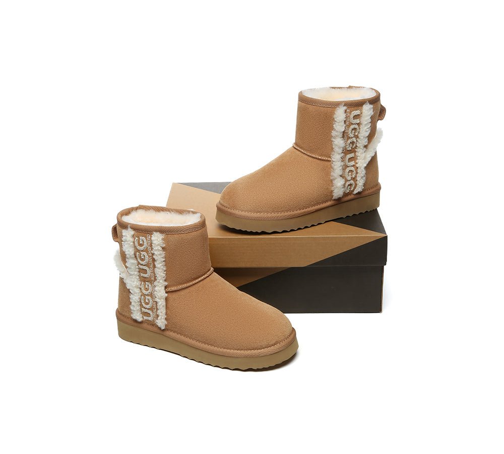 UGG Boots Sheepskin Wool Shearling Lined Ankle Mini Darby - UGG Boots - Chestnut - AU Ladies 4 / AU Men 2 / EU 35 - Uggoutlet
