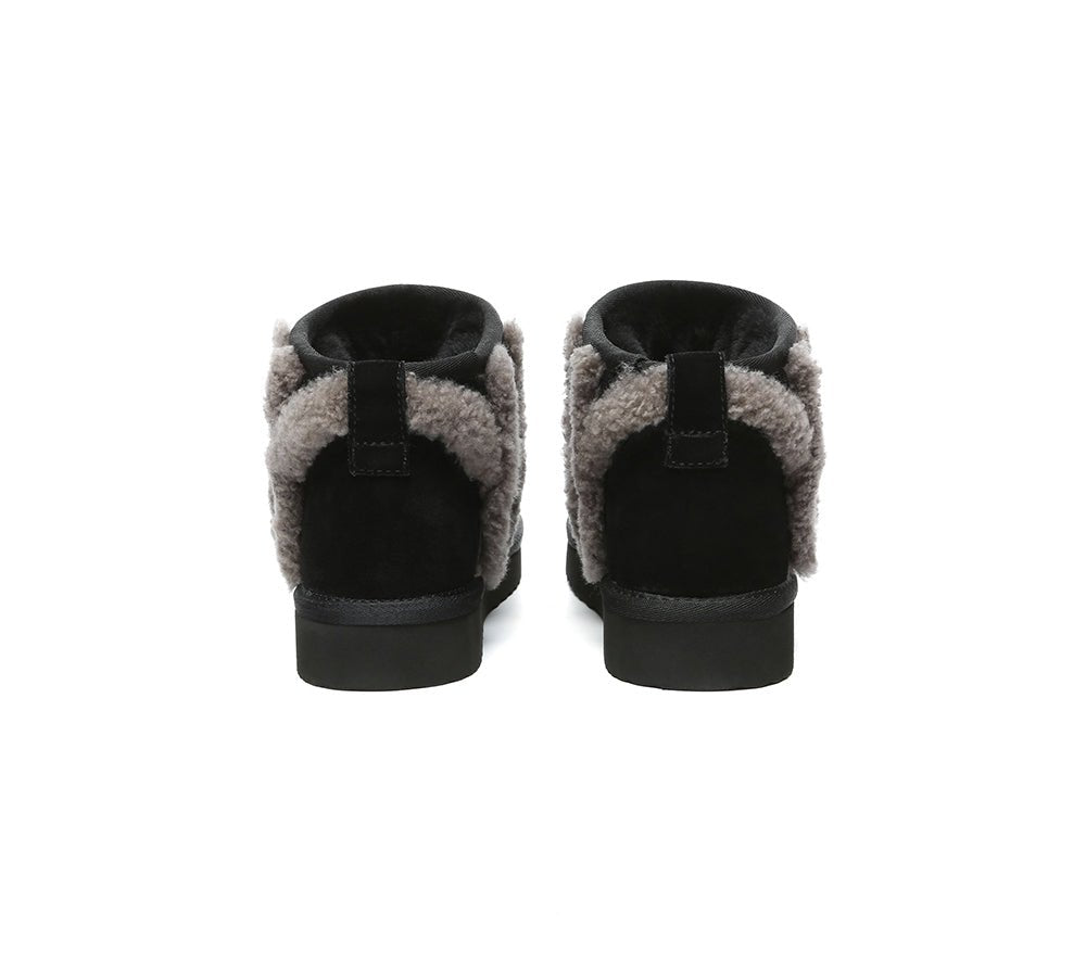 UGG Boots Sheepskin Wool Shearling Lined Ankle Ultra Mini Darby - UGG Boots - Black - AU Ladies 4 / AU Men 2 / EU 35 - Uggoutlet