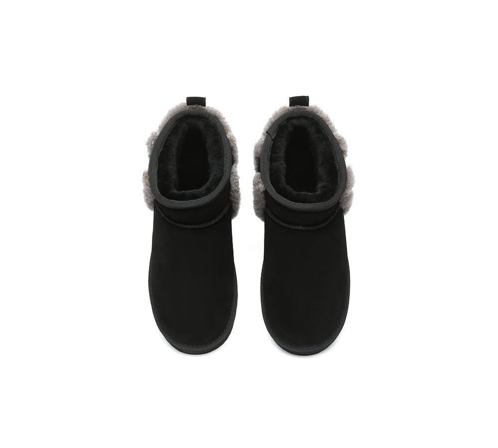 UGG Boots Sheepskin Wool Shearling Lined Ankle Ultra Mini Darby - UGG Boots - Black - AU Ladies 4 / AU Men 2 / EU 35 - Uggoutlet