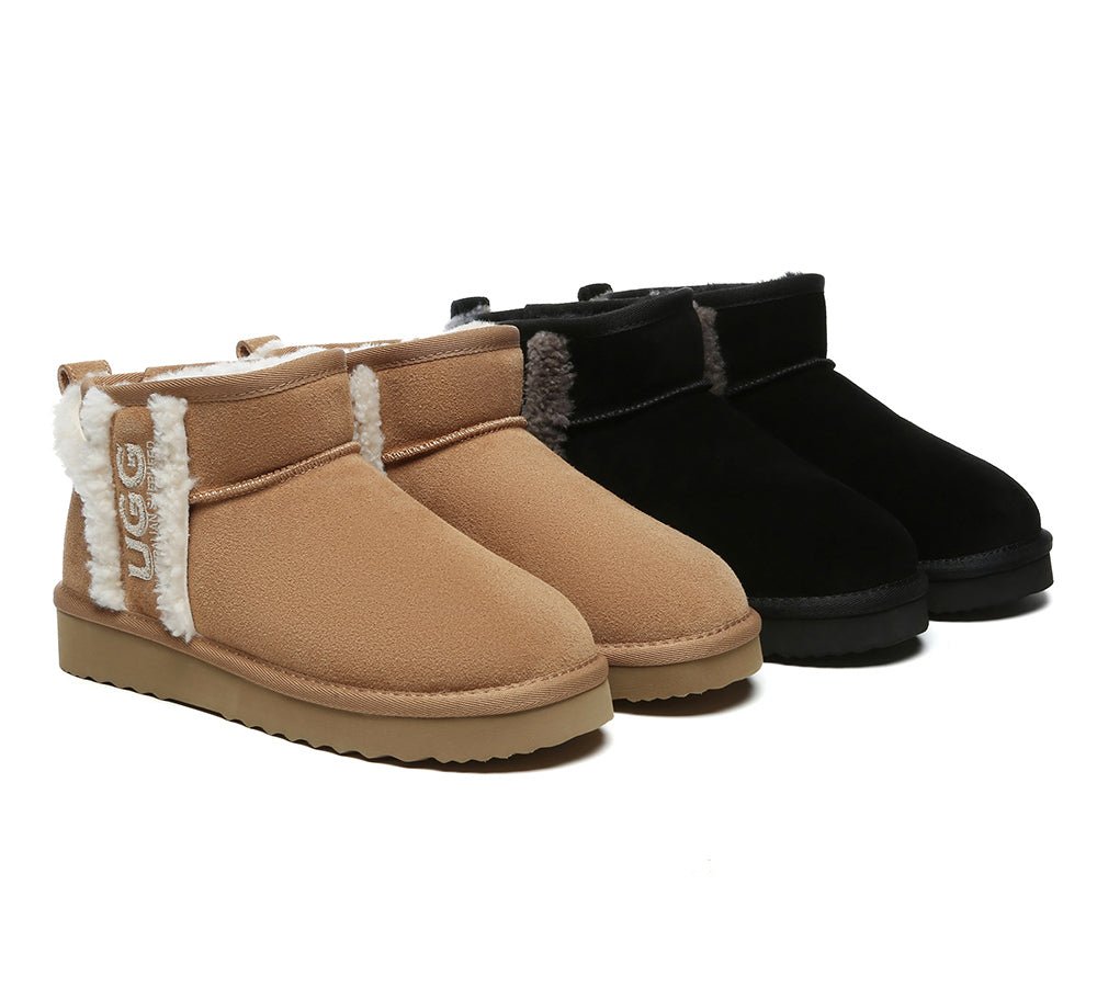 UGG Boots Sheepskin Wool Shearling Lined Ankle Ultra Mini Darby - UGG Boots - Chestnut - AU Ladies 4 / AU Men 2 / EU 35 - Uggoutlet
