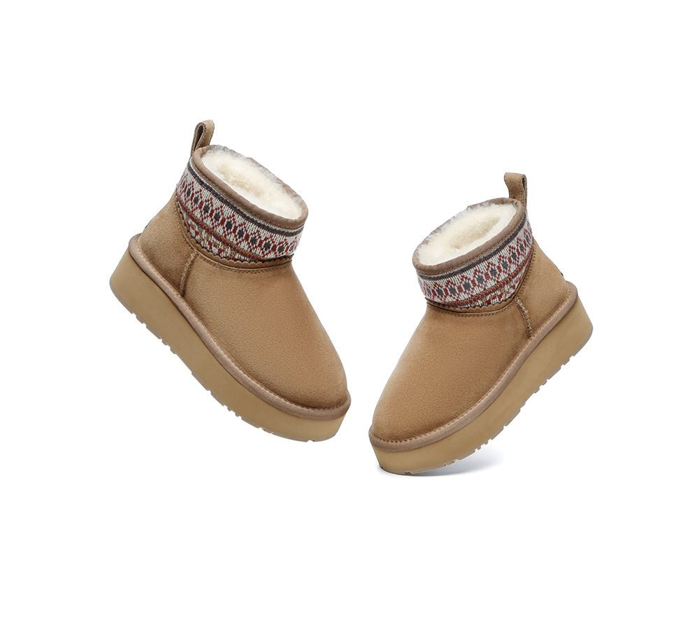 UGG Boots Sheepskin Wool Woven Ankle Platform Grantlee - UGG Boots - Chestnut - AU Ladies 4 / AU Men 2 / EU 35 - Uggoutlet