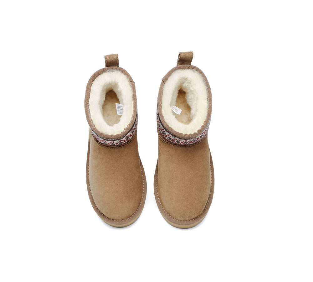 UGG Boots Sheepskin Wool Woven Ankle Platform Grantlee - UGG Boots - Chestnut - AU Ladies 4 / AU Men 2 / EU 35 - Uggoutlet
