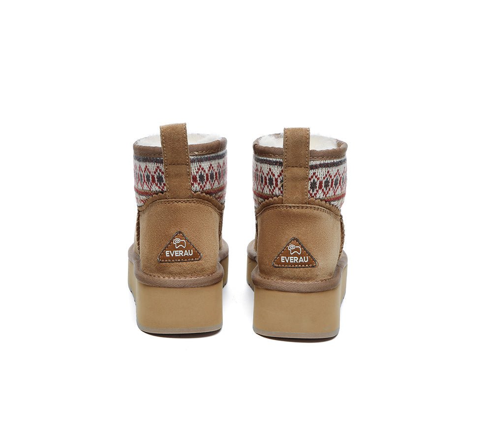 UGG Boots Sheepskin Wool Woven Ankle Platform Grantlee - UGG Boots - Chestnut - AU Ladies 4 / AU Men 2 / EU 35 - Uggoutlet