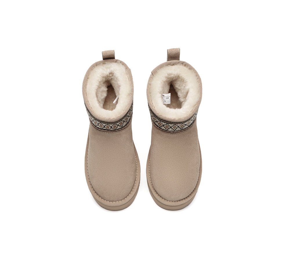 UGG Boots Sheepskin Wool Woven Ankle Platform Grantlee - UGG Boots - Sand - AU Ladies 4 / AU Men 2 / EU 35 - Uggoutlet