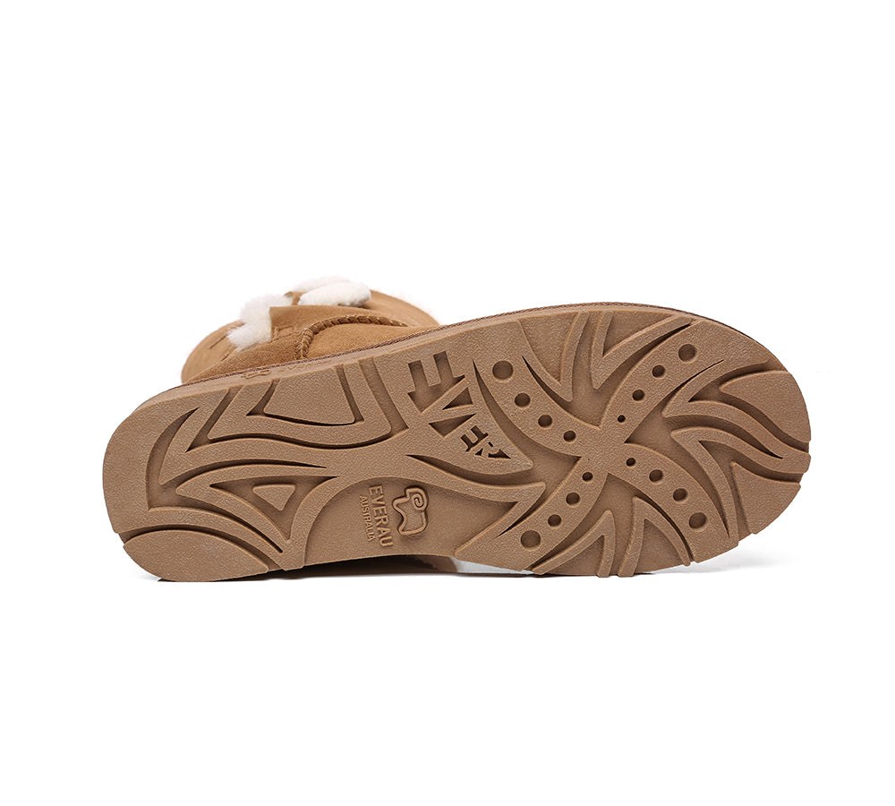 UGG Boots - Short Twin Button Sheepskin Boots Aspen