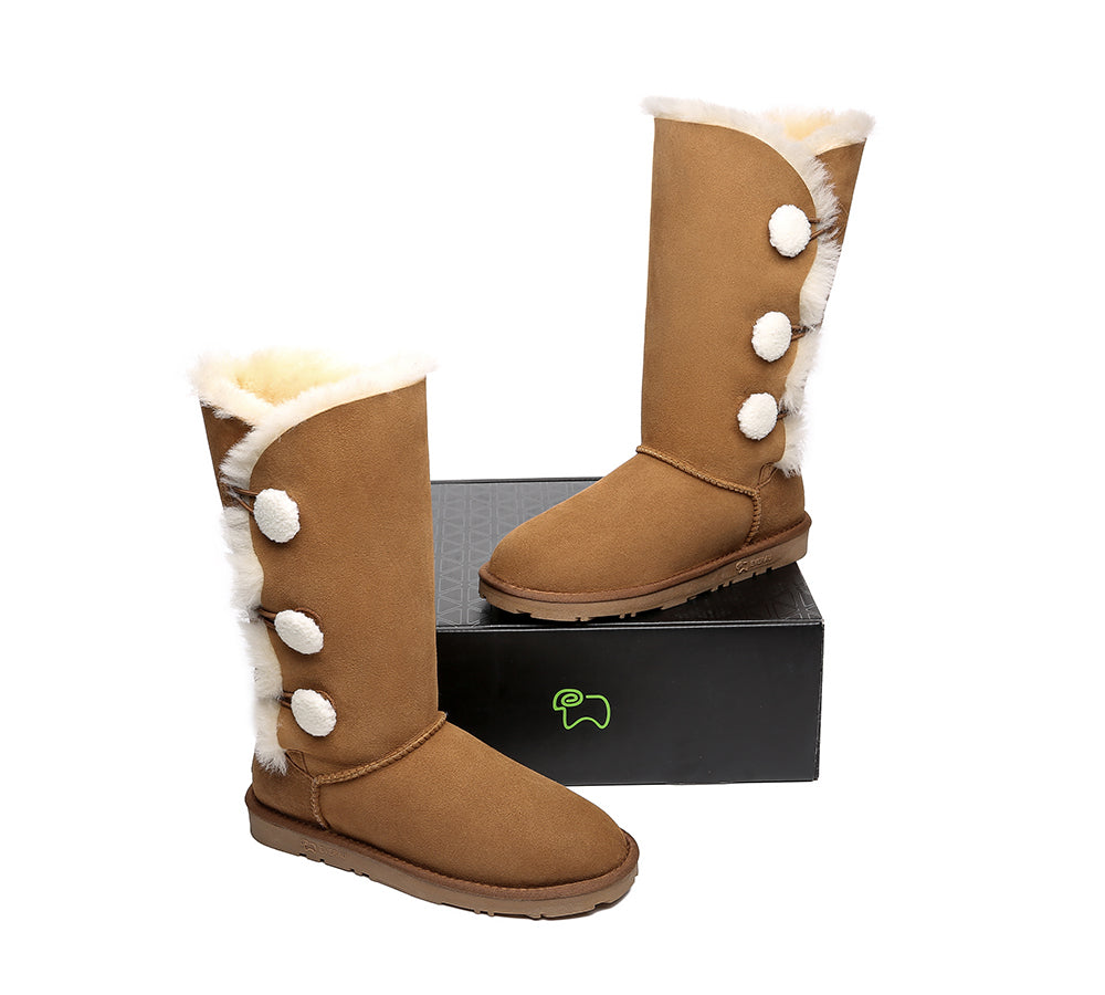 UGG Boots - Tall Triple Button Sheepskin Boots Aspen