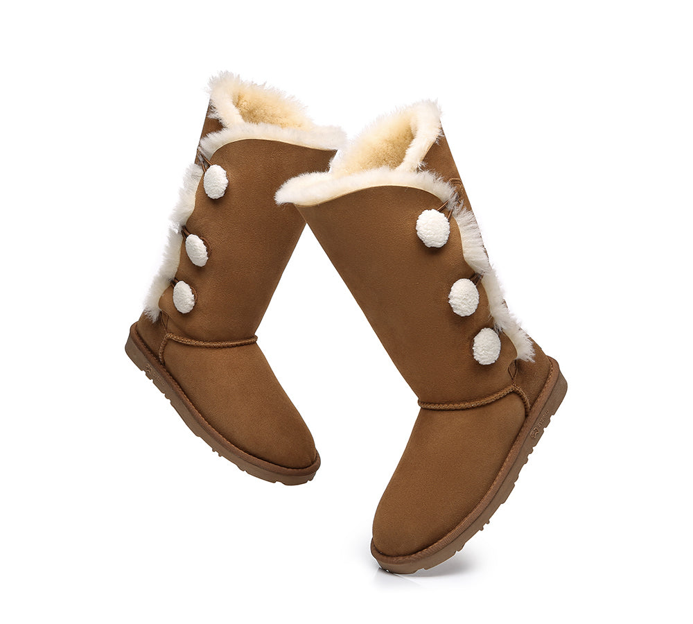 UGG Boots - Tall Triple Button Sheepskin Boots Aspen