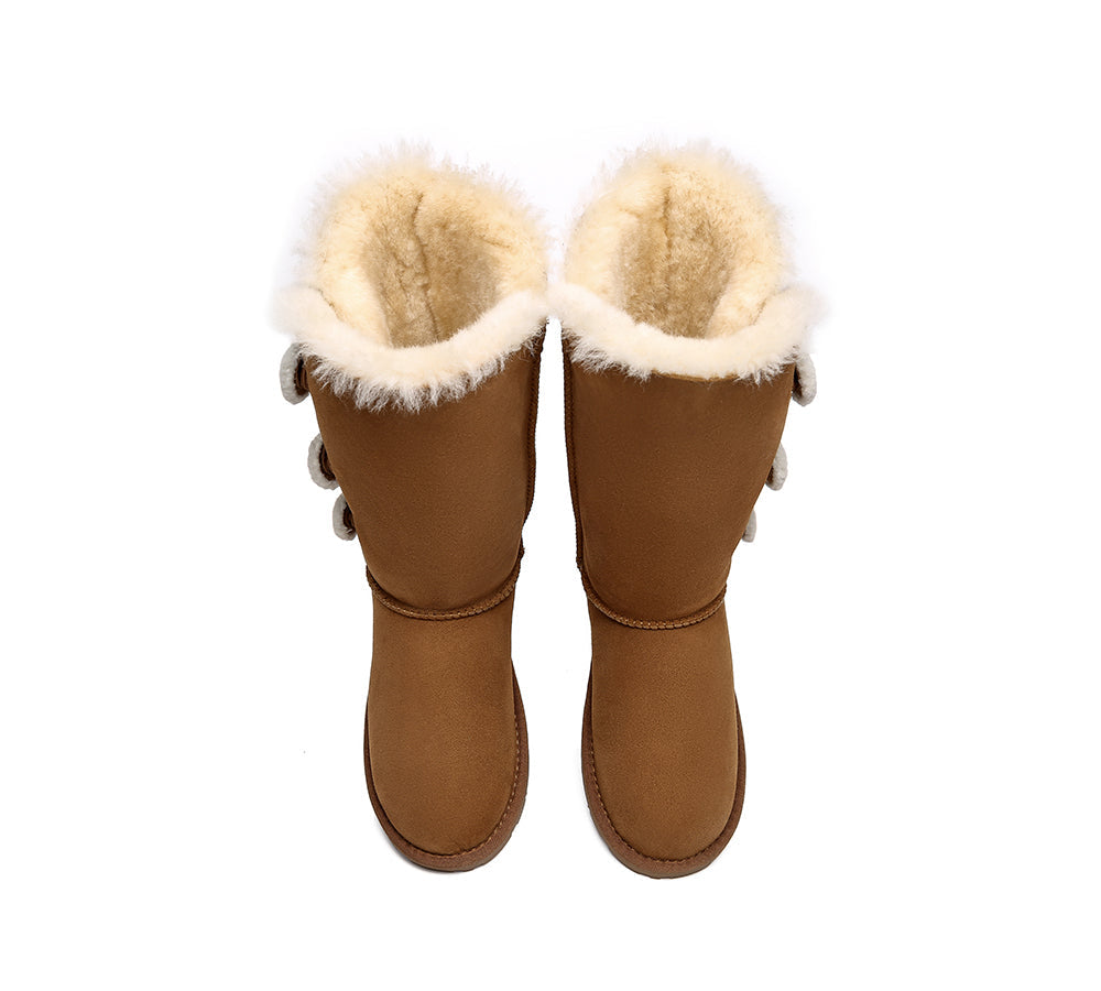 UGG Boots - Tall Triple Button Sheepskin Boots Aspen