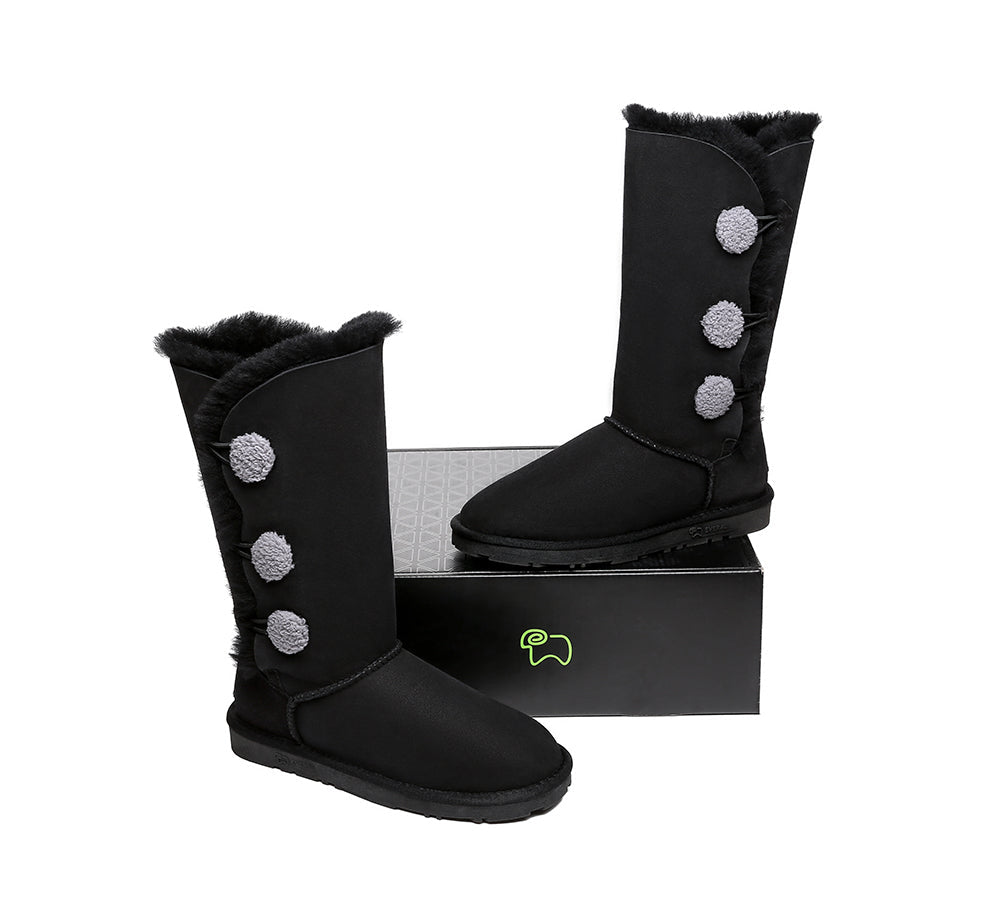 UGG Boots - Tall Triple Button Sheepskin Boots Aspen