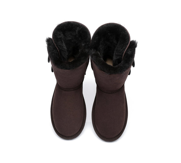 UGG Boots - Twin Button Short Sheepskin Boots