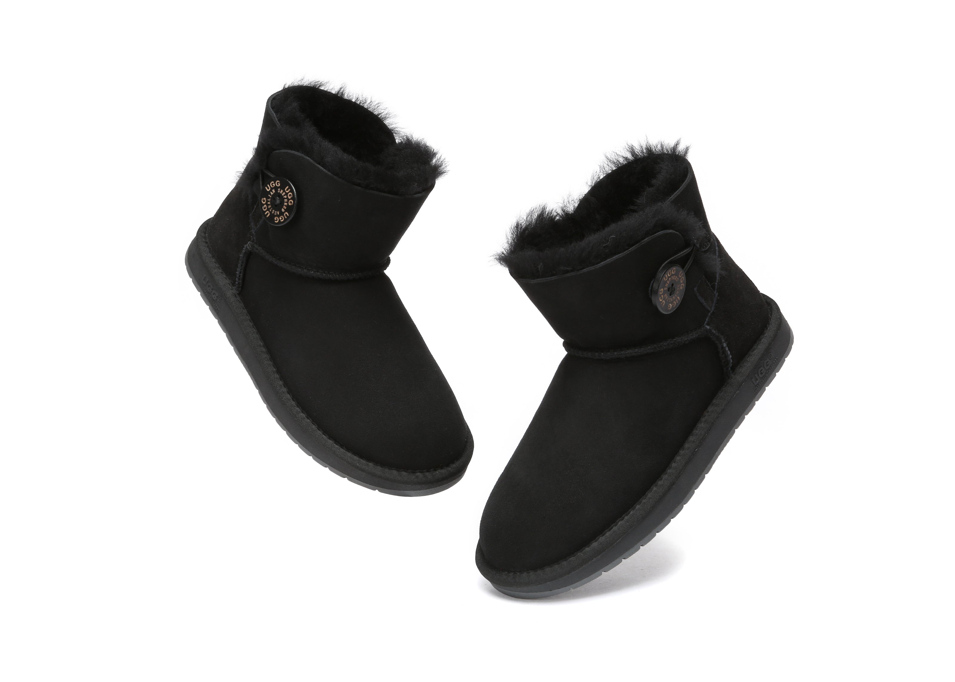 UGG Boots - UGG Boots Australia Premium Double Face Sheepskin Mini Button Boots