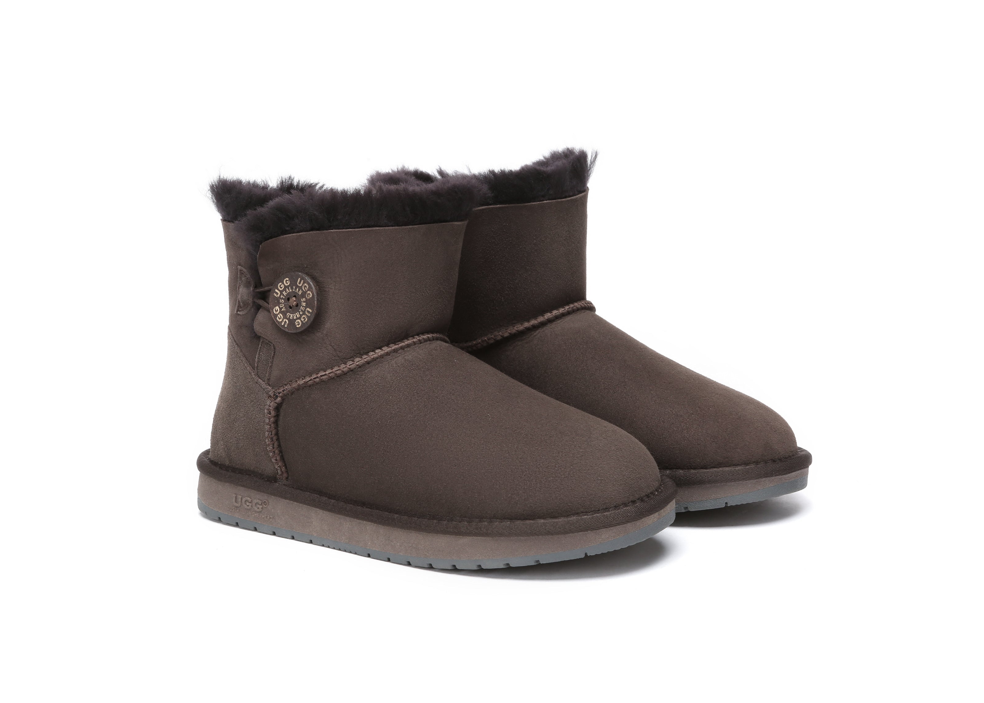 UGG Boots - UGG Boots Australia Premium Double Face Sheepskin Mini Button Boots