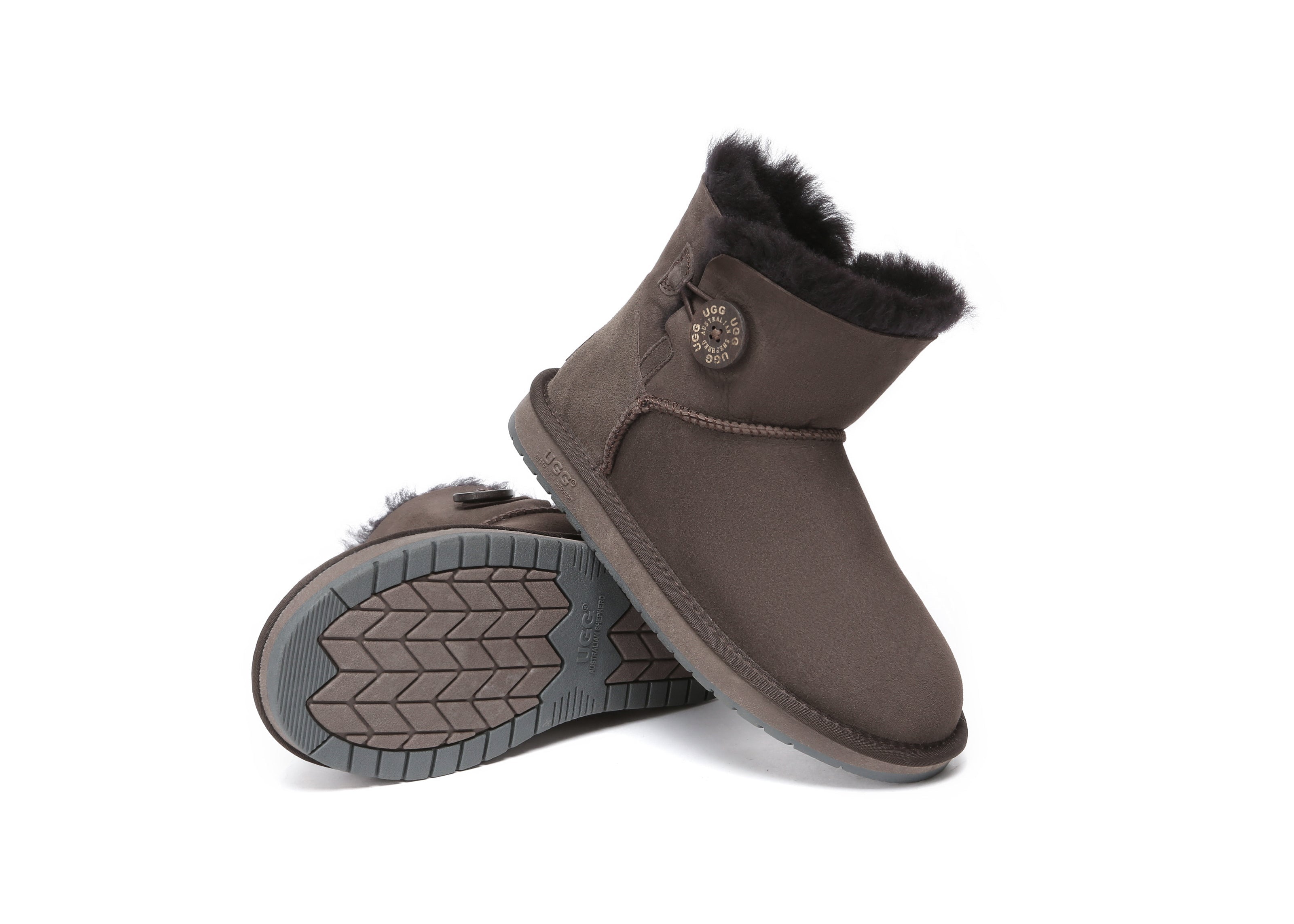 UGG Boots - UGG Boots Australia Premium Double Face Sheepskin Mini Button Boots