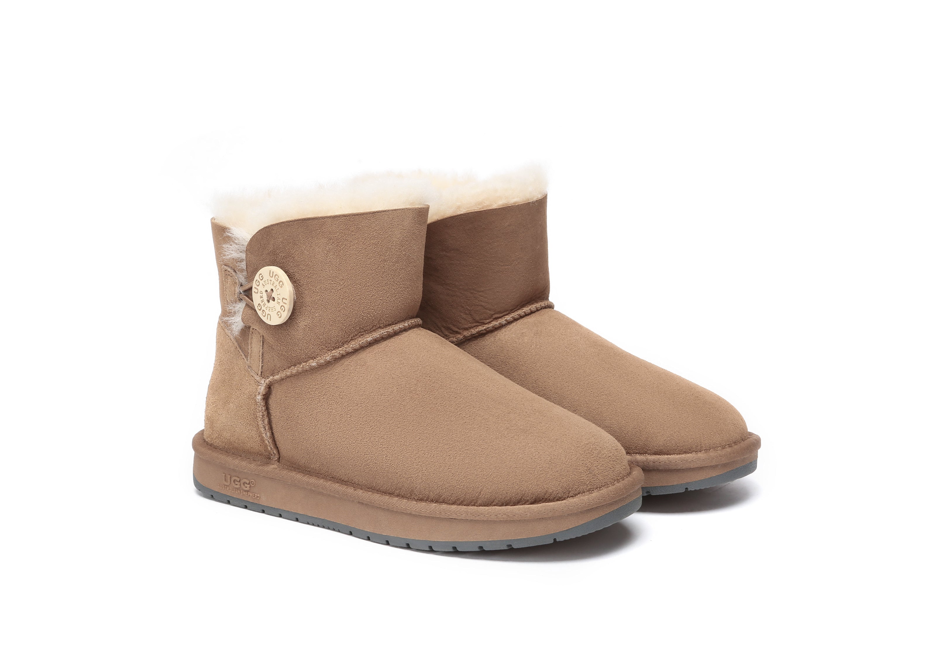 UGG Boots - UGG Boots Australia Premium Double Face Sheepskin Mini Button Boots