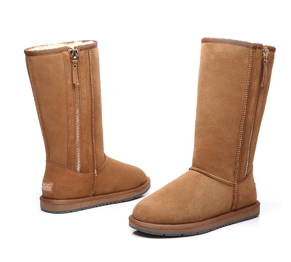 UGG Boots - UGG Boots Australia Premium Double Face Sheepskin Tall Side Zip