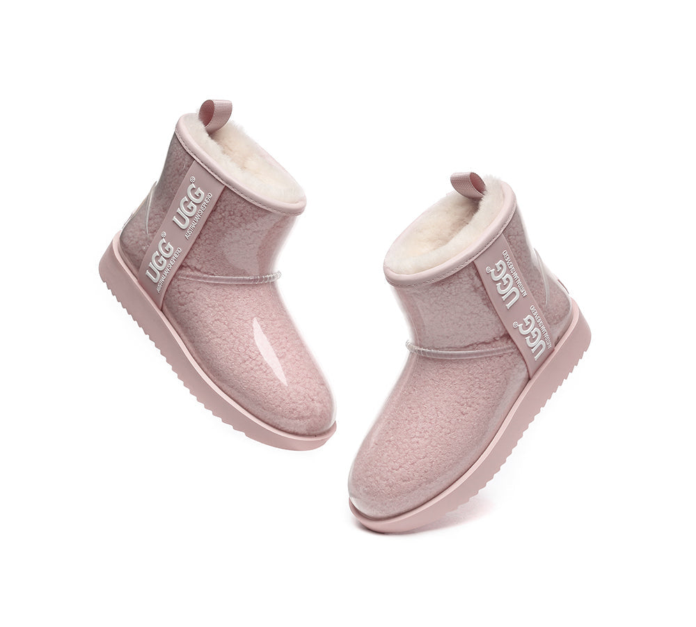 UGG Boots Women Clear Waterproof Shearling Coated Classic Ankle Boots Uggoutlet