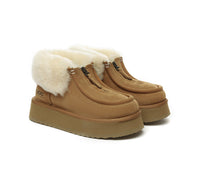 UGG Boots - UGG Boots Sheepskin Wool Ankle Mini Zip Platform