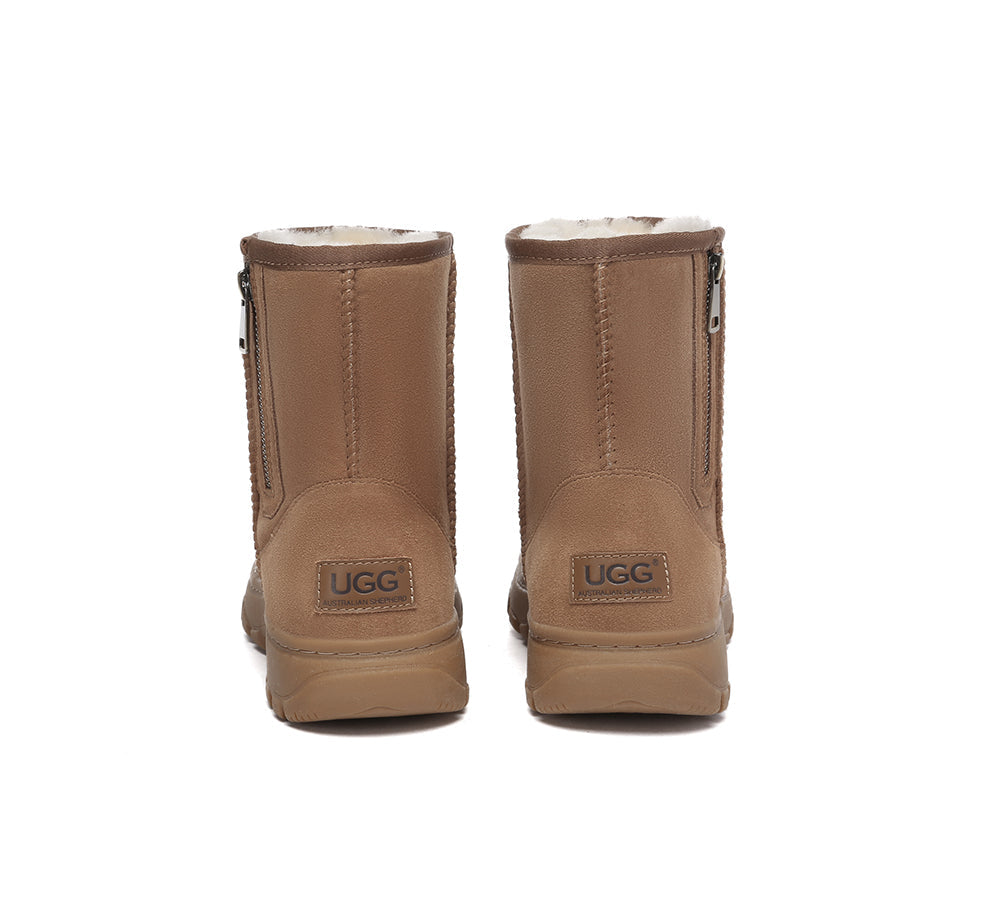 UGG Boots - UGG Boots Sheepskin Wool Zipper Short Outdoor Boots