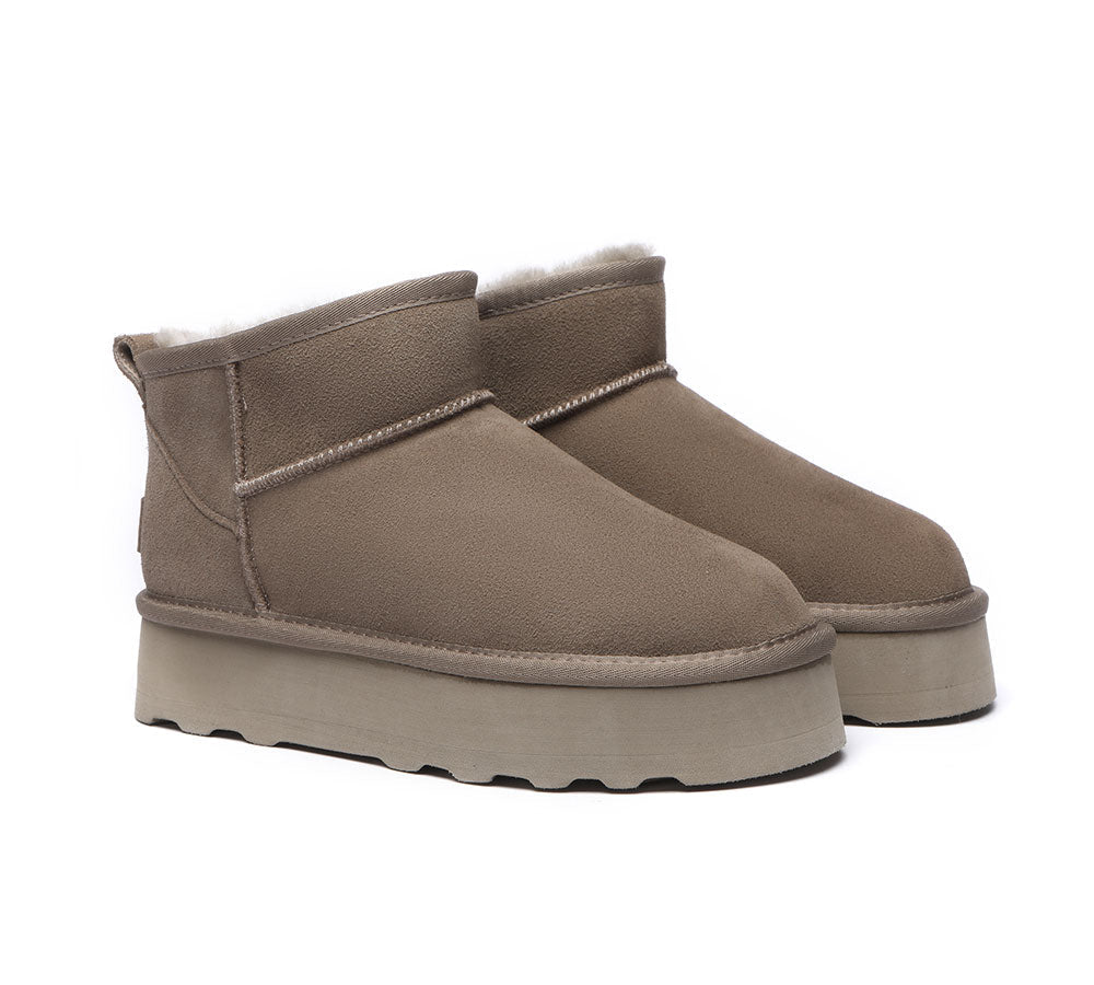 UGG Ultra Mini Platform Boots Sheepskin Wool Thick Bottom Boots Ronnie Uggoutlet