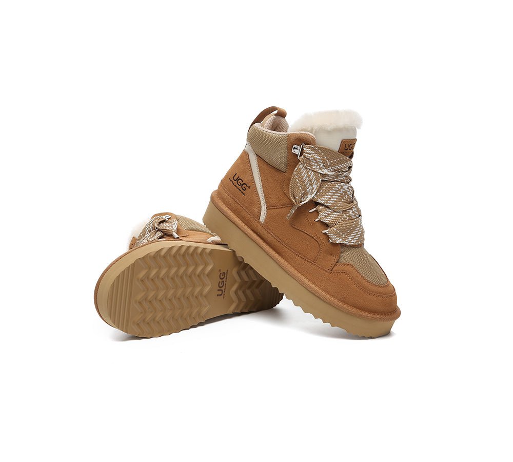 UGG Boots Women Lace Up Ankle Platform Samir - UGG Boots - Chestnut - AU Ladies 4 / AU Men 2 / EU 35 - Uggoutlet