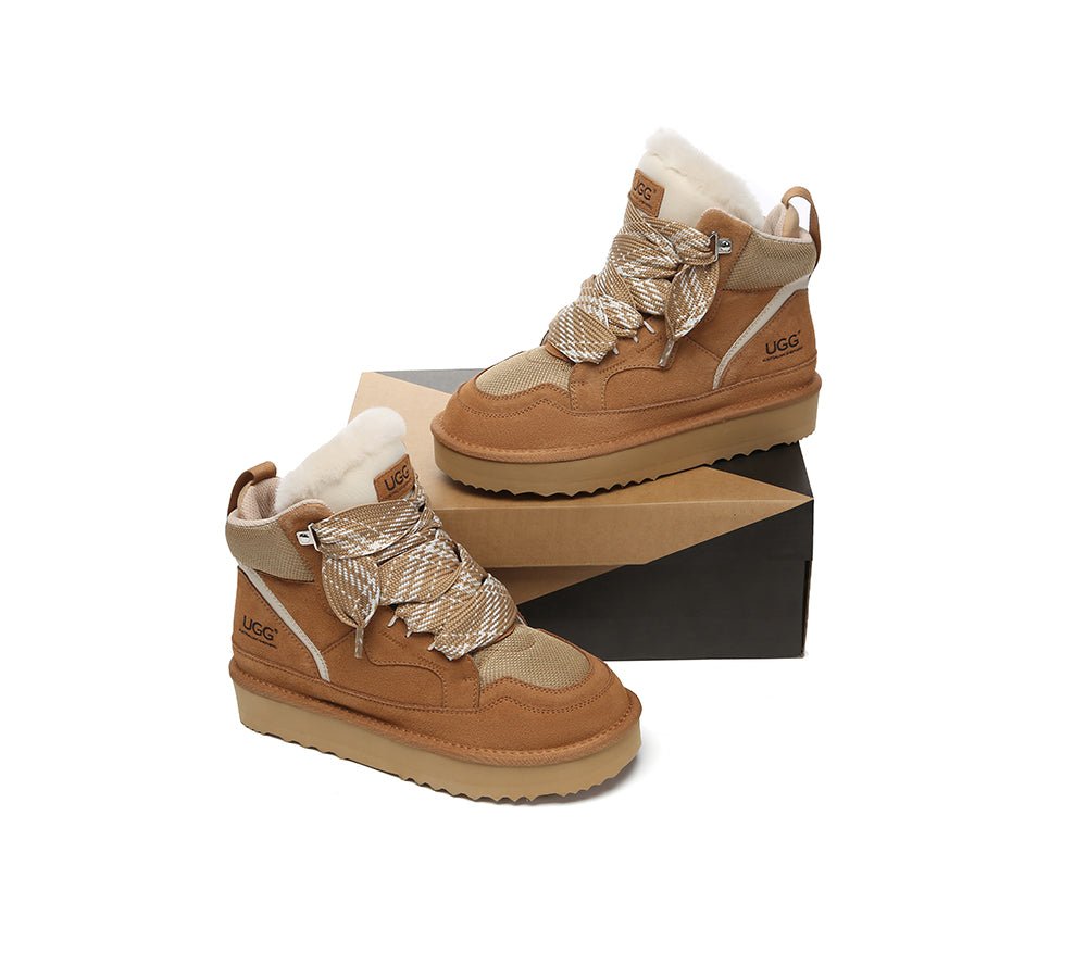 UGG Boots Women Lace Up Ankle Platform Samir - UGG Boots - Chestnut - AU Ladies 4 / AU Men 2 / EU 35 - Uggoutlet