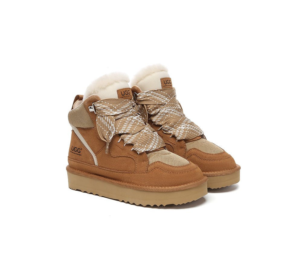 UGG Boots Women Lace Up Ankle Platform Samir - UGG Boots - Chestnut - AU Ladies 4 / AU Men 2 / EU 35 - Uggoutlet