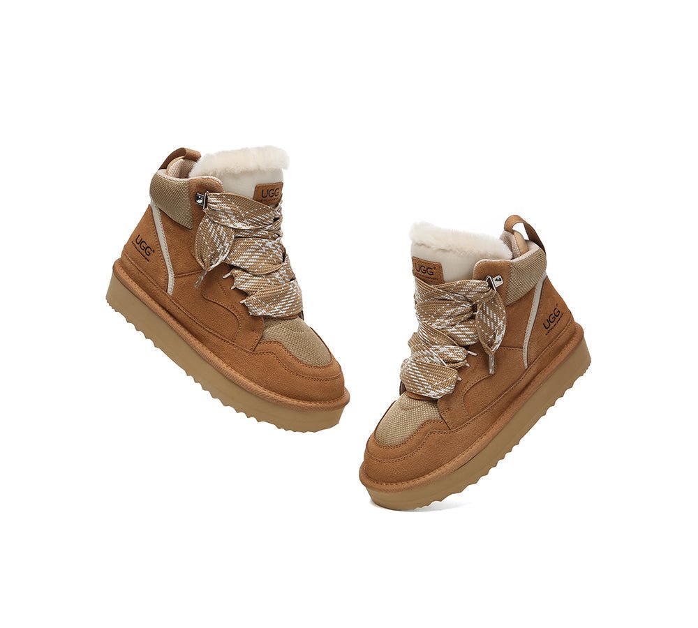 UGG Boots Women Lace Up Ankle Platform Samir - UGG Boots - Chestnut - AU Ladies 4 / AU Men 2 / EU 35 - Uggoutlet